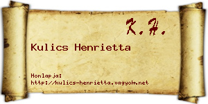 Kulics Henrietta névjegykártya