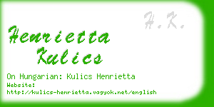henrietta kulics business card
